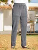 2026 Nuevos Pantalones Casuales Rectos de Pana de Color Sólido con Bolsillos de Estilo Europeo y Americano Transfronterizo para Mujer, Primavera y Otoño, con Cintura Elástica, Pantalones Largos para Mujer