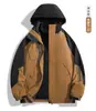 Chaqueta Exterior para Hombre 3 en 1 Desmontable Juego de Dos Piezas Nueva Otoño/Invierno Gruesa con Forro Polar Cortavientos Impermeable para Mujer