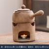 Fogão a lenha chá cozinhar vintage fogo aberto carvão cerâmica bule chá quente fogão celebridade da internet ao ar livre alça lateral pote chá conjunto