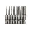 Kit de 8 peças de pontas de chave de fenda hexagonais 50mm de comprimento material S2 cabeça magnética H1.5-H8