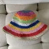 Chapéu de Verão Hyuna Chapéu de Palha Colorido Estilo Ins para Férias na Praia Dobrável Refrescante Protetor Solar Chapéu de Praia para Mulheres