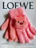 Estilo Ins Dibujo Animado Coreano Estrella de Natillas Terciopelo Coral Guantes Cálidos Estudiante Invierno Exterior Ciclismo Guantes de Cinco Dedos