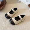 Sapatos Pequenos de Couro com Padrão de Diamante Estilo Chanel 2026 Primavera/Outono Nova Versão Coreana Sapatos de Princesa Floridos para Meninas Sapatos Mary Jane com Solado Macio
