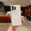Funda de Teléfono Magnética Succión Transparente Mate Ultra-Delgada TPU Sensación de Piel Adecuada para iPhone 17/16/15Pro Funda Anticaídas para Teléfono