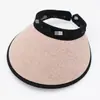 Novo Estilo Chapéu de Sol para Mulheres, Chapéu com Proteção Solar de Aba Larga, Top Vazado de Borracha Preta, Chapéu de Sol que Cobre o Rosto para Ciclismo, Chapéu de Palha Casual na Moda