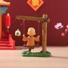 Ornamento de Balanço de Monginho Atraente de Fortuna Inspirado em Zen para Decoração de Sala de Estar e Escritório, Artesanato em Resina, Presente de Inauguração e Casa Nova