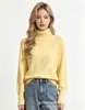 Suéter casual simple de estilo europeo y americano transfronterizo para mujer, nuevo jersey versátil de cuello alto holgado para otoño e invierno
