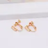 Cobre puro color oro 18K retenedor de color clip de oreja de tornillo ajustable en forma de U pin de oreja convertidor de clip de oreja accesorios para aretes DIY