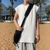 Verano Nuevo Color Sólido t Chaleco Estilo Hong Kong Holgado Casual Moderno Camiseta Base Ropa Exterior Chaleco Deportivo para Hombre sin Mangas