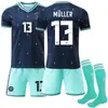 2627 Alemanha Copa do Mundo Uniforme de Futebol Away Conjunto Não. 13 Muller Não. 8 Kroos No. 7 Havertz