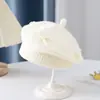 Boina para Niñas para Otoño e Invierno, Lindo Moño Dulce, Gorro de Punto Cálido y Cortavientos para Bebés Niñas, Gorro de Artista Tejido