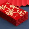 2026 Año del Caballo Bolsa Roja Creativa con Brillo Textura Escarchada Paquete Rojo para Festival de Primavera Año Nuevo Paquete de la Suerte Personalizado Al por Mayor