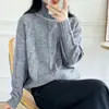 Suéter de punto trenzado de cuello alto estilo europeo y americano para mujer, nuevo suéter base de punto liso de comercio exterior transfronterizo de otoño e invierno para mujer