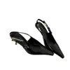 Sapatos de Verão para Mulheres, Sandálias de Salto Alto Fechadas nas Pontas e Abertas Atrás de Alta Qualidade, Saltos Agulha Femininos, Sapatos Femininos de Bico Fino com Decote Baixo, Elegantes Sapatos de Salto Alto Bico Fino