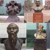 Busto Moderno de Celebridad en Bronce Fundido, Escultura de Bronce, Adorno de Estatua de Bronce de Medio Cuerpo de Ye Shengtao con Temática de Campus