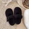 Zapatos Mary Jane Peludos Versátiles de Invierno 2026 para Mujer Suela Gruesa Uso en Exteriores Elegantes Zapatos con Más Terciopelo Pantuflas Cálidas de Punta Cerrada