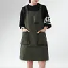 Overol de Trabajo Impermeable con Tirantes y Delantal Estilo Japonés Ajustable Multibolsillos Ropa de Trabajo para Barista Florista