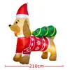 Decorações Infláveis de Natal para Exterior 2,1m Dachshund Inflável Carregando Árvore de Natal Luz LED Inflável Enfeites para Pátio