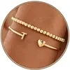 Conjunto de pulseras de doble capa con forma de corazón y 26 letras, minimalista, transfronterizo de Amazon, moderno y elegante, estilo europeo y americano, perfecto para usar en capas, pulsera para mujer