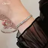 Pulsera Abierta de Zirconia Trapezoidal con Empalme Ultra Brillante Estilo Coreano Minimalista, Pulsera de Nicho de Lujo Ligero, Joyería Versátil y Elegante para el Día a Día