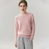 26 Malha de Gola Redonda 100% Caxemira Outono Inverno Feminino Outono Inverno Novo Estilo Manga Longa Slim Fit Camisola Base