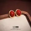 Brincos Ovais de Pérola Vintage Moda de Nicho Europeia e Americana Brincos Geométricos Brilho de Luxo Brincos de Temperamento Elegante