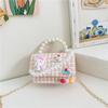 Cartoon bonito das crianças saco de moda cadeia crossbody pequeno quadrado saco ocidental estilo contraste cor meninas 'bolsa de ombro portátil atacado