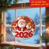 Llavero Colgante Plano de Acrílico Navideño Transfronterizo Papá Noel Muñeco de Nieve Caja de Regalo Llavero de Regalo Festivo Pequeño