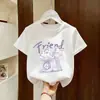 Bonitas blusas para niñas, camisetas de algodón 100% de manga corta para niños talla mediana y grande, nuevas camisetas para niños verano 2026 ins