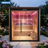 Baño de vapor en villa, sala de ondas de luz para uso doméstico, sala de sauna tradicional para exteriores con espectro infrarrojo lejano, baño de vapor húmedo y seco, cabina de vapor