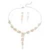 2025 Suministro Transfronterizo Joyería Moda Creativa Diamante Espiga de Trigo Collar Pendientes Set de Joyería Accesorios de Boda Nupcial
