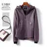 Chaqueta de Cuero Haining para Mujer, Estilo Corto con Capucha, Abrigo Versátil Casual de Piel de Oveja para Figuras Pequeñas, Nueva Ropa de Cuero para Primavera y Otoño