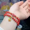 Pulseras de doble círculo de arena imperial de contenido medio para novias y novias, regalos de cumpleaños