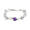 Pulsera de Piedra Triturada de Amatista Natural Ai Yu Pulsera de Cristal Blanco de Forma Libre Venta al por Mayor de Comercio Electrónico en Transmisión en Vivo S5072406