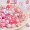 Acabado Galvanizado Acrílico con Cuentas de Colores Dibujos Animados Hecho a Mano DIY Accesorios para Joyería Pegamento de Crema Resina Pequeños Accesorios Paquete de Materiales