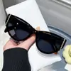 Gafas de Sol Retro Ojo de Gato para Mujer Cara Cuadrada Marco Grande Adelgazantes Nuevas de Alto Nivel Sin Marco Anti-UV