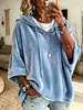 Moda femenina europea y americana 2026 sitio independiente de Amazon otoño e invierno nueva sudadera con capucha y cordón de terciopelo dorado de corte holgado