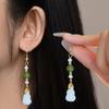 Nuevos Pendientes Chinos Pendientes de Alta Gama Pendientes Largos de Calabaza con Cuentas Pendientes Antiguos Cheongsam Hanfu Accesorios de Falda Cara de Caballo