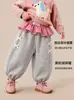 Roupas de Inverno para Meninas Calças Jogger Estilosas com Forro de Fleece para Bebês 3-5 Anos Calças de Moletom para Bebês Roupa Exterior Simples Calças Compridas Outono Inverno