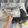 Traje de Verano para Niño Estilo Urbano 2025 Nueva Moda Infantil de Manga Corta Traje de Verano para Bebé Estilo Coreano de Moda Conjunto de Dos Piezas