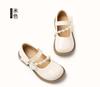 Sapatos de Couro para Meninas 2025 Primavera Novo Elegante Laço de Pérola Sapatos de Princesa para Vestido Sapatos Individuais de Estudante Feminina Sapatos de Couro de Princesa