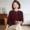 Novas Malhas de Outono e Inverno da Mamãe, Peça Única de Base em Veludo, Roupa Quente, Suéter Versátil Estiloso para Mulheres, Novo Modelo para Mães