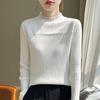 Camisa Base Auricular Colar Auricular de Lã 2024 Primavera Nova Camisola Interior Elegante Slim-fit Moda Malha de Lã