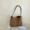 2026 Outono Inicial Nova Moda Simples Elegante Estilo Coreano Textura Trançada Personalidade para o Dia a Dia Bolsa de Ombro Estilo Cesta Bolsinha de Braço Alta Aparência Bolsa de Ombro Única