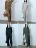 Moda de Alta Gama Nuevo Conjunto de Dos Piezas de Cárdigan Corto y Pantalones Harem Ajustados de Color Sólido de Manga Larga para Mujer, Rejuvenecedor y Adelgazante