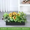 Flores Artificiales Paisajismo Girasol Flores Artificiales Valla Plantas Verdes Maceta Canaleta para Flores Separador de Girasol Decoración de Esquina Flores de Borde de Camino