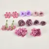 Conjunto de Flores Artificiais Roxas Rosa Peônia Flor Falsa Flor de Seda Acessório de Cabelo Grampo de Cabelo Flor Saco de Dor Decoração