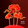 Tarjeta de Pastel de Acrílico Wind Golden Crane Xiangyun para Celebrar Cumpleaños Estrella Decoración de Pastel de Cumpleaños Enchufe Bendición