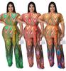 Comércio exterior MY928 Amazon Macacão de verão estampado com ombro oblíquo para mulheres europeias e americanas XX0200