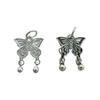 Prata Pura 999 Estilo Chinês Retro Pingente Sino Borboleta Pulseira de Corda Trançada com Contas Artesanal Pingente para Colar Acessórios de Prata